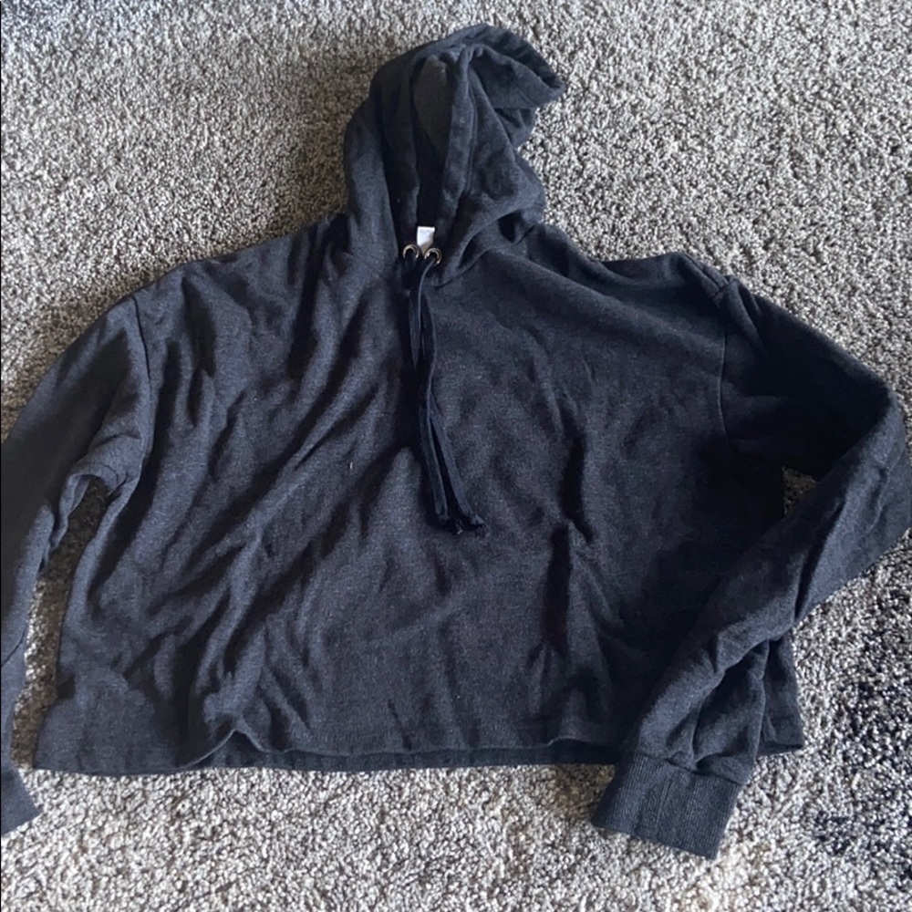 h&m gray cropped hoodie